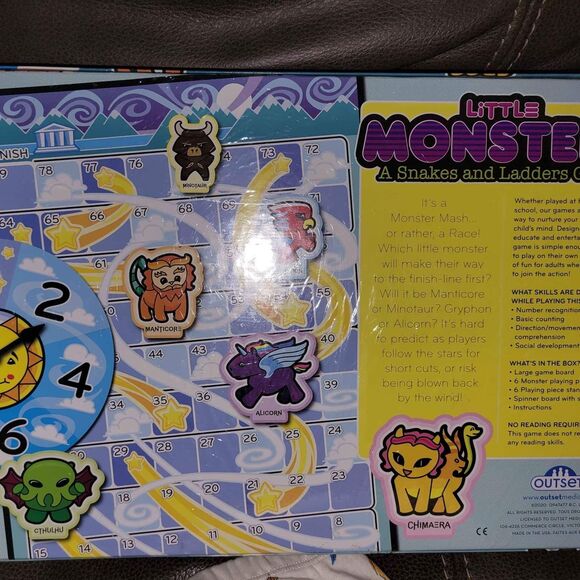 Little Monsters snakes and ladders (like chutes & ladders) game AMAZON EXCLUSIVE - Picture 2 of 2